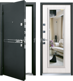 Металлическая дверь Mastino Parko - 01  - металлические двери с зеркалом с установкой