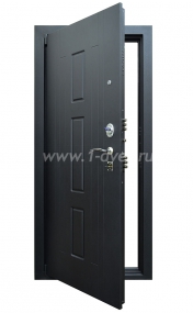 Дверь Гранит 23-1 - черные металлические двери  с установкой