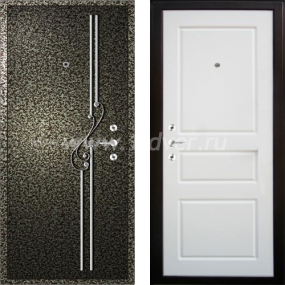 Входная дверь П-1 - черные металлические двери  с установкой