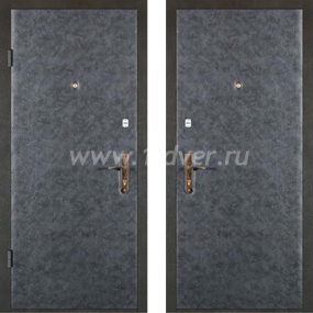 Дверь В-17 (винилискожа) - черные металлические двери  с установкой