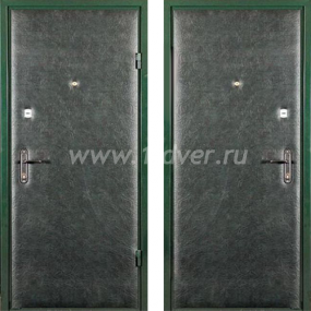 Дверь В-9 (винилискожа) - черные металлические двери  с установкой