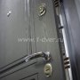 Входная дверь Интекрон Брайтон графит вуд дуб, ФЛЗ-516 сосна белая, зеркало