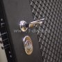 Входная дверь Интекрон Олимпия лофт черный, ФЛ-102 сосна белая