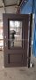 Входная дверь ND с терморазрывом Термо Аляска 3К с окном, коричневый муар, эмаль белая